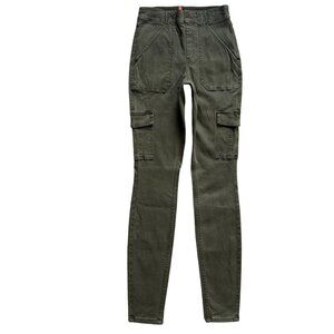 Spanx Pants Womens Medium Green Cargo Stretch Utility Pockets Skinny High Rise